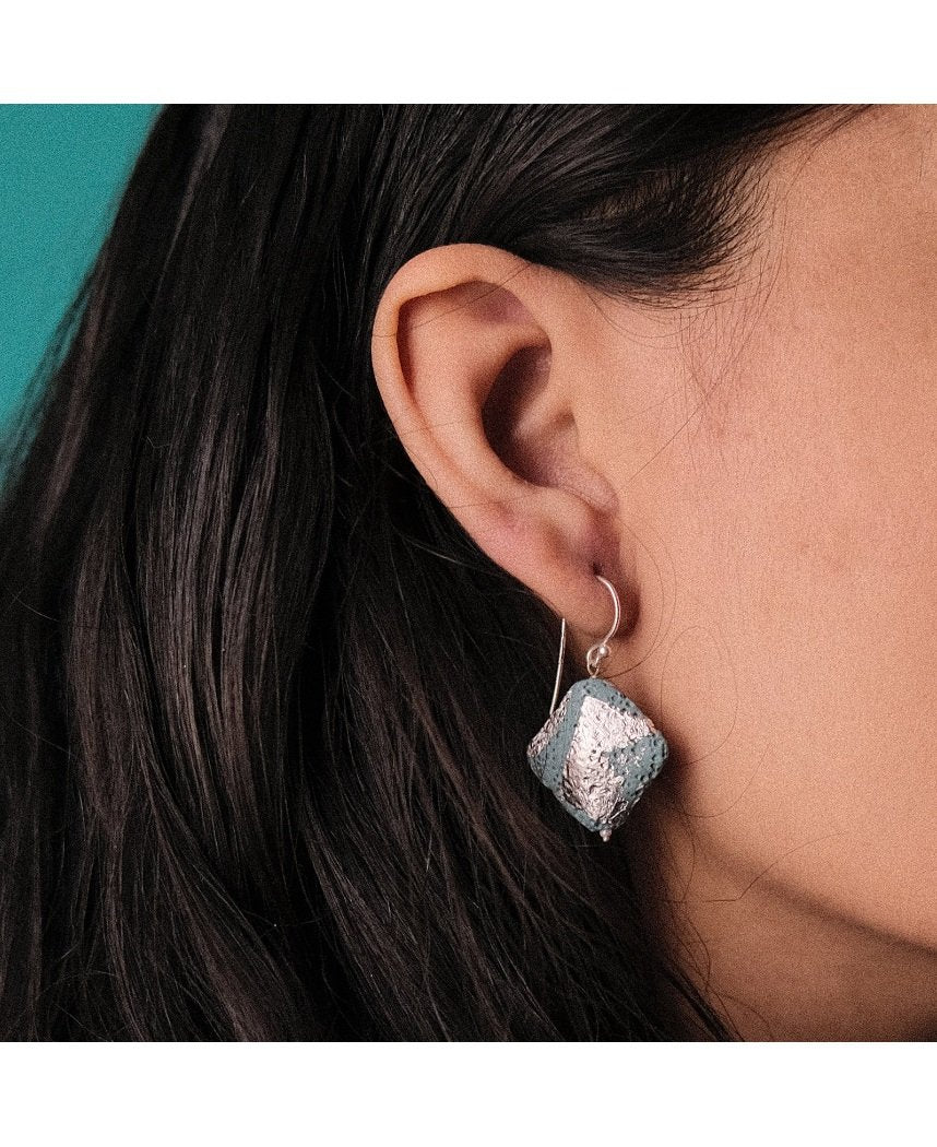 Blue Crater Earrings