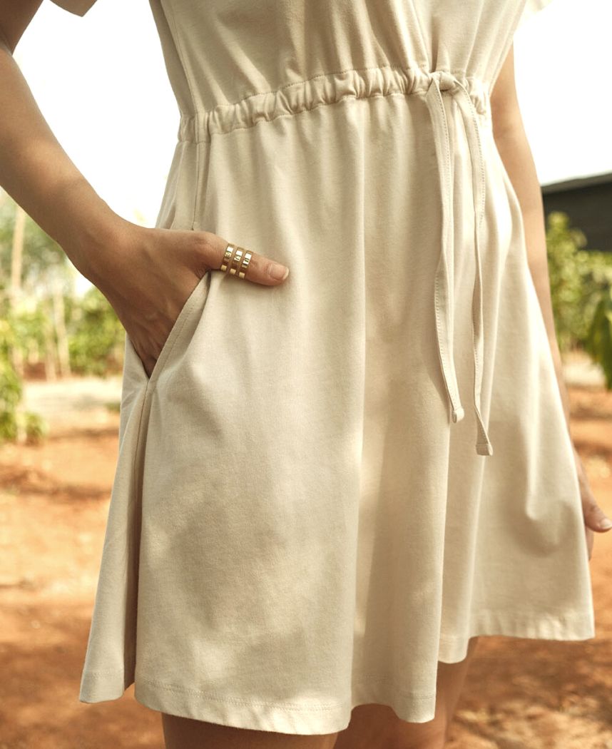 Drawstring Mini Dress